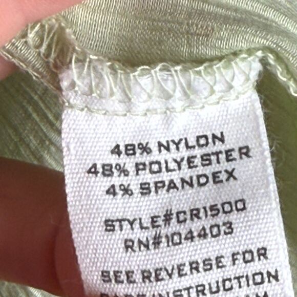 Blu Pepper Womens Peasant Top Medium Light Green Yellow Polka Dots Dainty Brunch - Picture 7 of 10